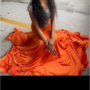 orange prom dress